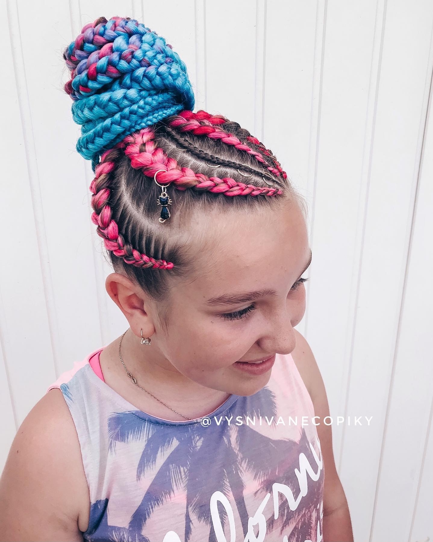 braidy do drdolu modro ružové